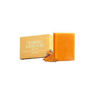 Turmeric & Kojic Acid Beauty Bar 100G Brightens Evens Skin Tone Fades Dark Spots Natural Face Body Soap Skincare Gift