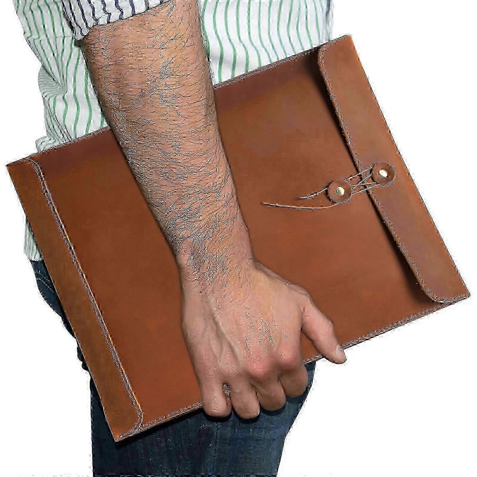 First-layer kraft leather A4 paper file bag