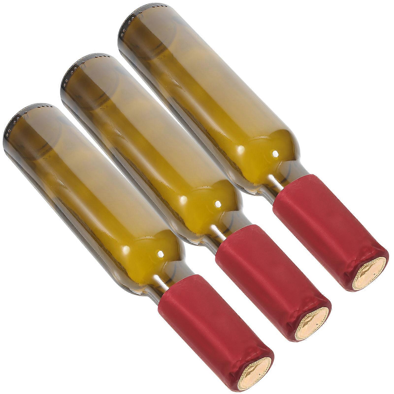 Red Craft Glass Bottles for Storage Empty 3Pcs