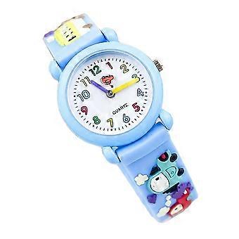 Cartoon Children Watch Quartz Wristwatch for Kids Use 1Pcs Sky-Blue