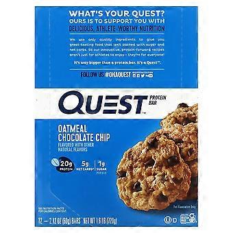 Quest Nutrition, Proteinriegel, Haferflocken-Schokoladenstückchen, 12 Riegel, je 2,12 oz (60 g)