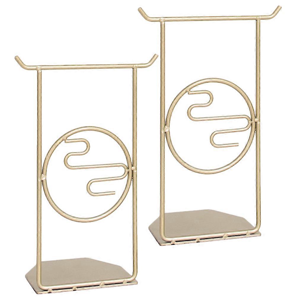 Multi-Function Bookend for Book Organizer 2Pcs Golden Metal Accessory