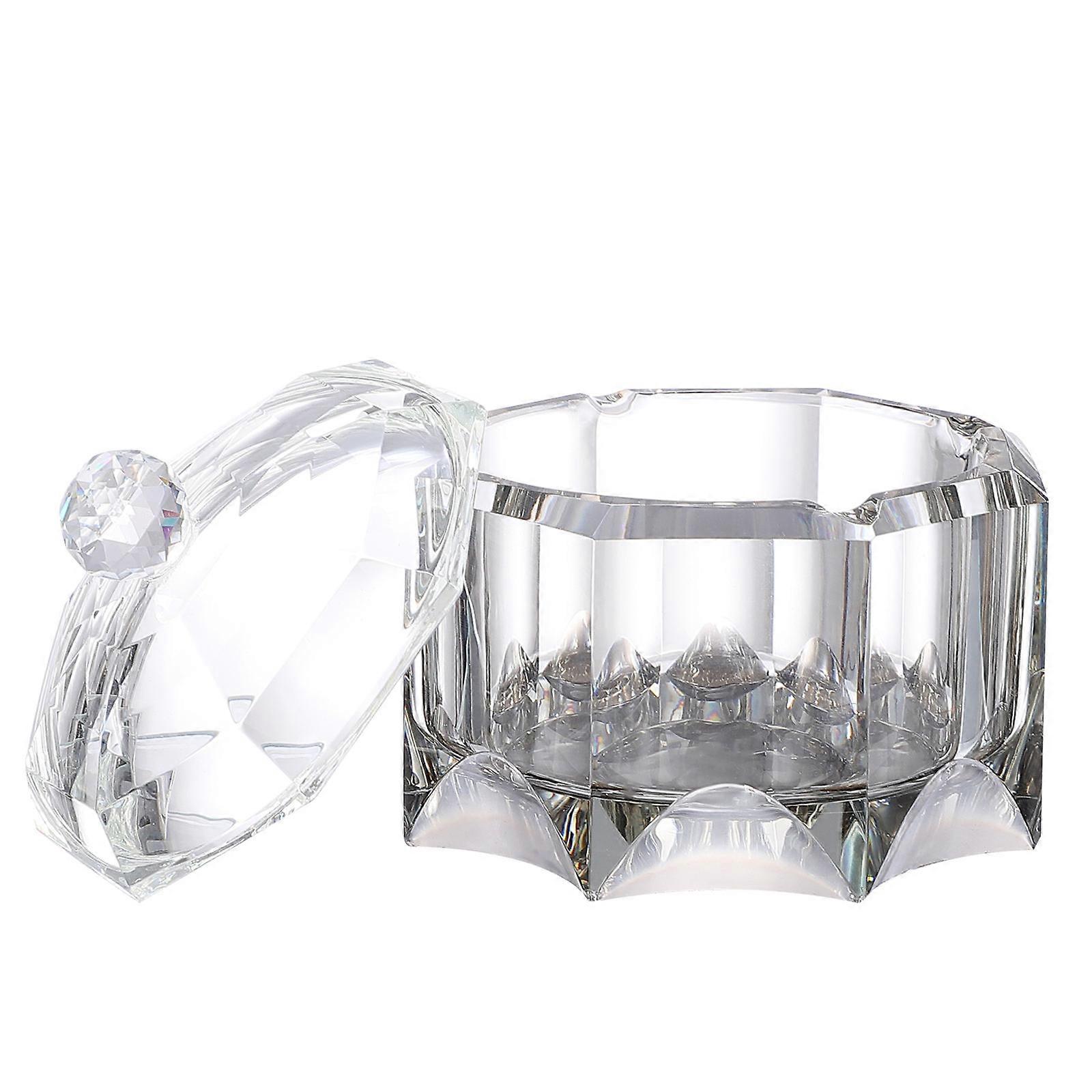 Crystal Ashtray with Lid for Storage Creative Butt Container