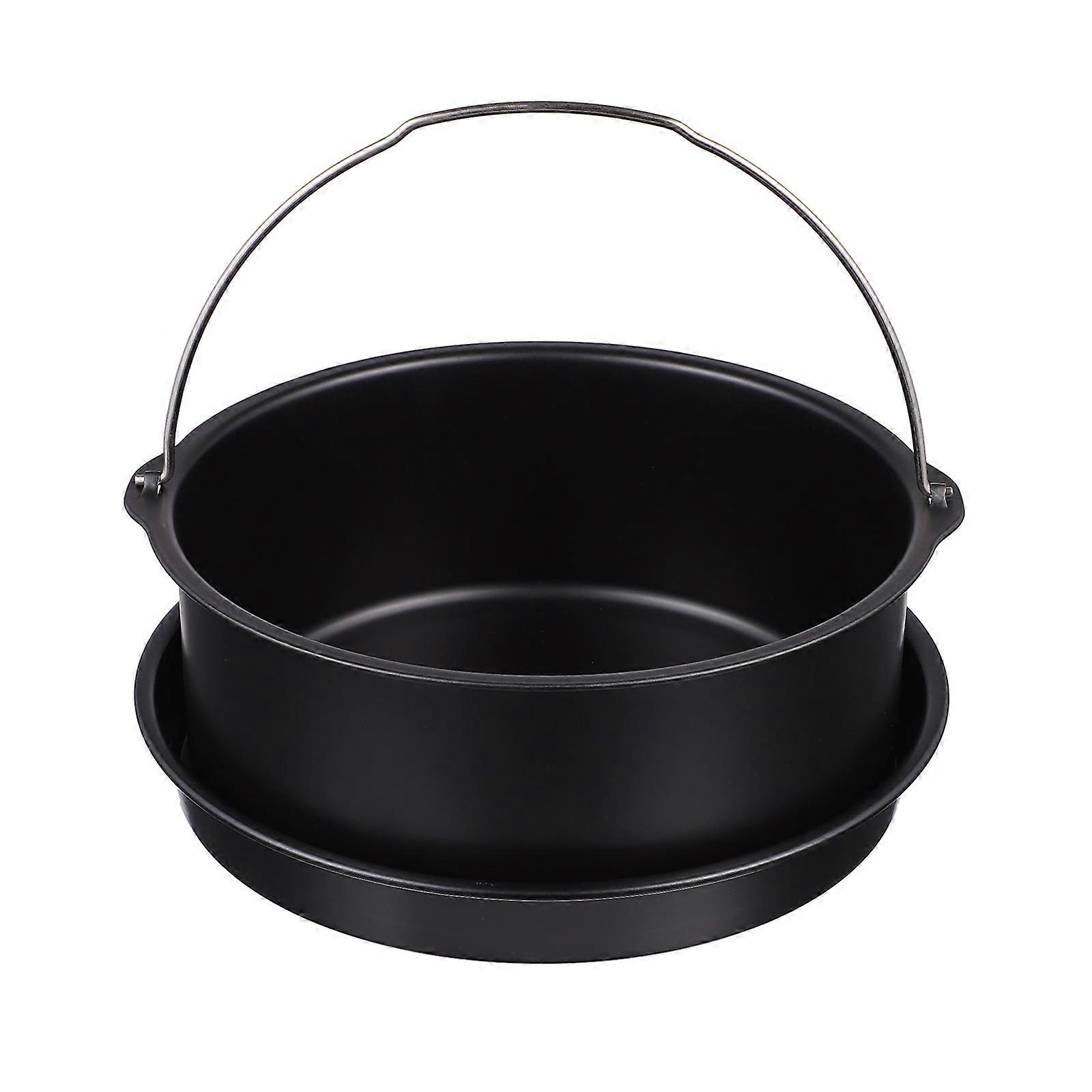 1 Set/2PCS 6 polegadas Air Fryer Acessórios com Aço Carbono Barrel Barrel Pizza Pan