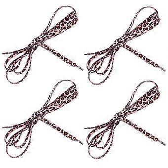 2 Pairs Leopard Shoe Laces 140cm Flexible Shoelaces Replacement Thin Sneaker Shoelaces