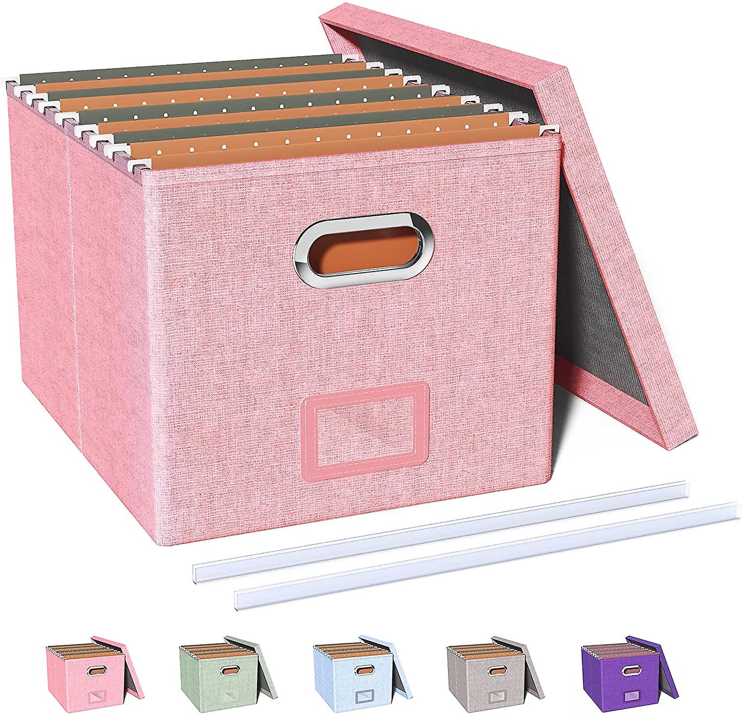 Fong File Storage Organizer Box, Ablagebox, tragbare Dateibox mit Deckel, passend für Brief / rechtliche Dateiordner Lagerung, einfach