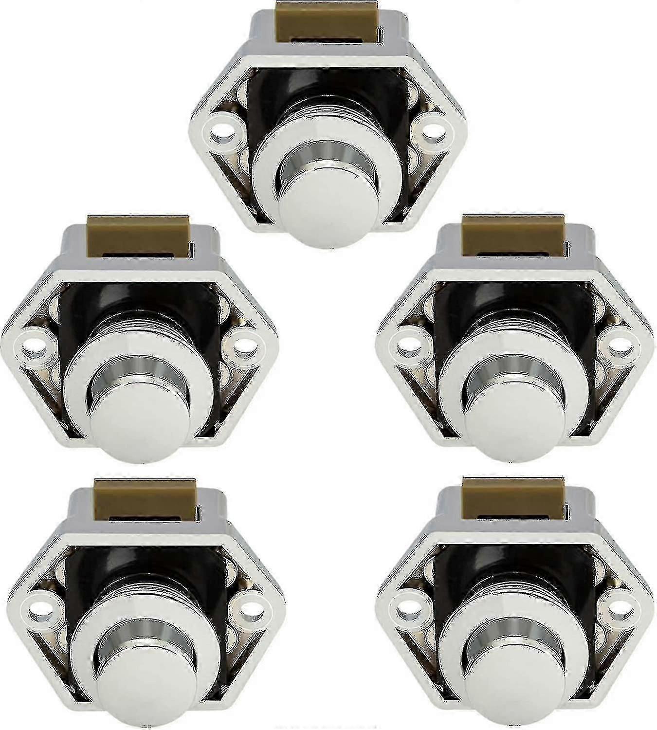 5 Piece Camper Caravan Locking Button Lock Door Cabinets (chrome)