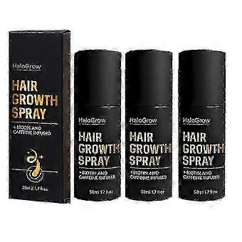 3 st HaloGrow hårväxtspray med biotin och koffein - snabbverkande hårväxtbehandling för tunt hår hos män och kvinnor_ynab
