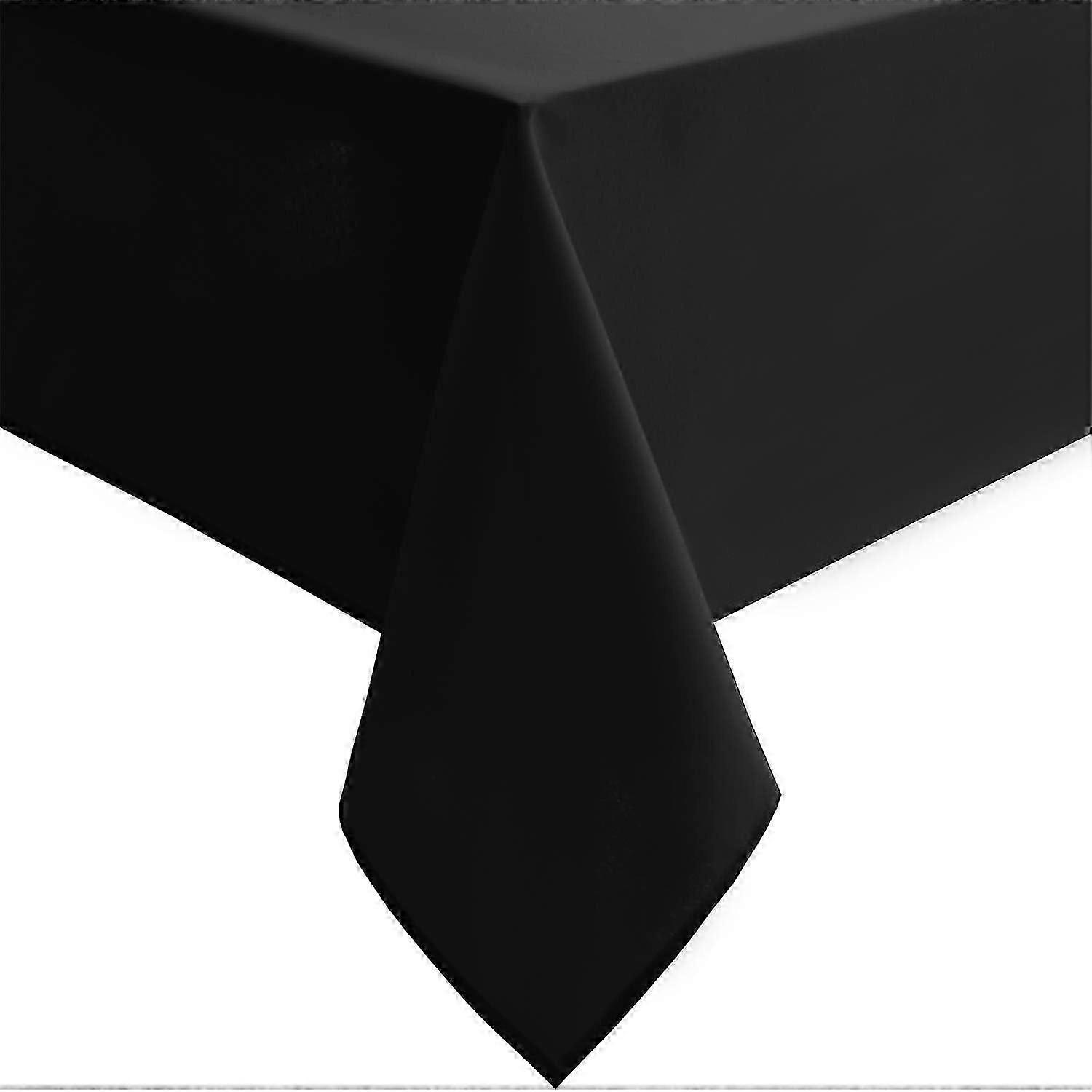 Black Rectangle Tablecloth - Wrinkle Resistant and Waterproof Washable Polyester Fabric Table Cloth