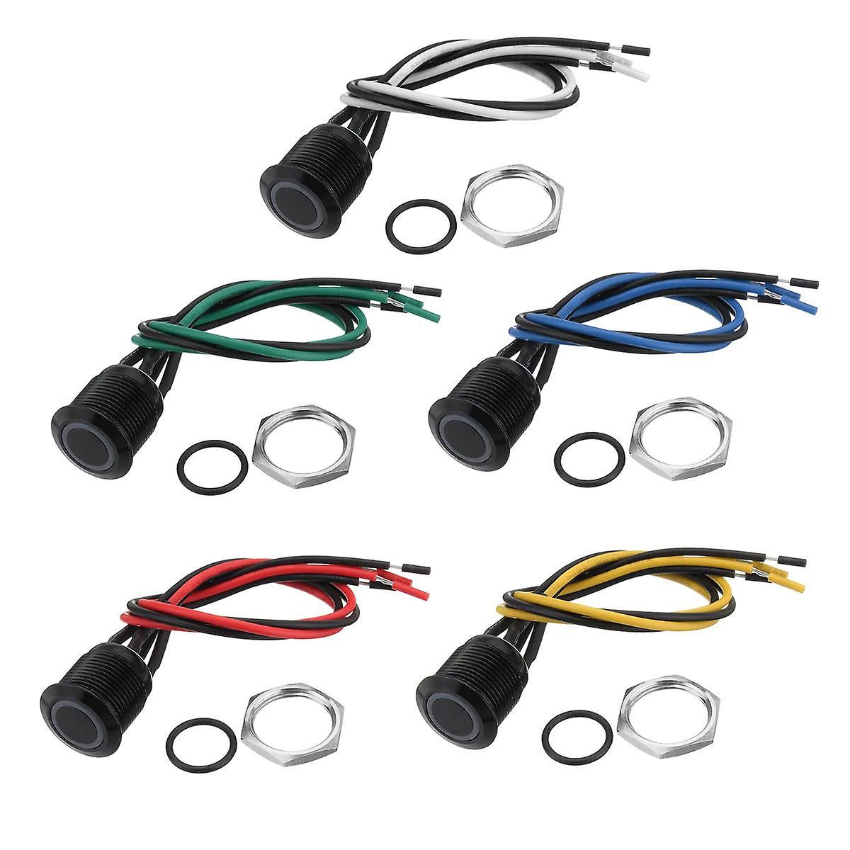 12V 16mm Led Metal Push Button Panel Momentary Switch Red/blue/green/yellow/white