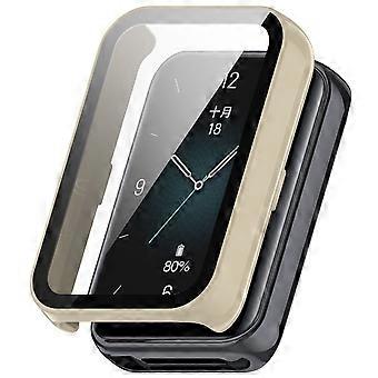 For Honor Band 9 Plastic Smart Watch Case + H9 Protective Tempered Glass White