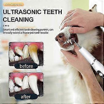 Ultrasonic Pet Dental Cleaner - Removes Tartar, Safe for Dogs & Cats, White, 18c