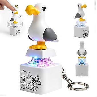 Porte-clés mouette lumineux - Oiseau électronique - Jouet anti-stress amusant pour le bureau