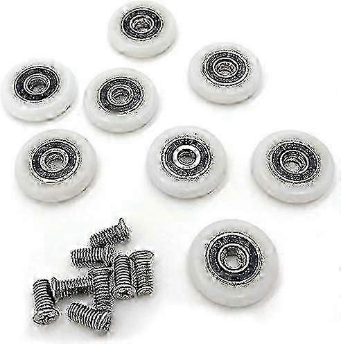 8 Shower Door Rollers Wheels Runner Pulleys Replacement Set for Smooth Sliding