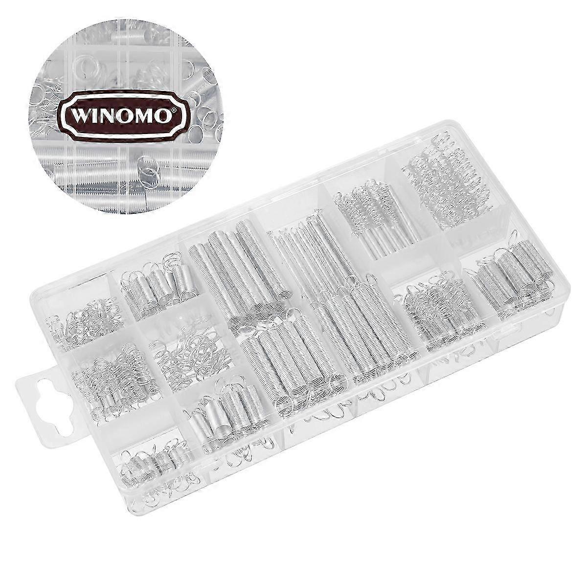 WINOMO 200PCS Spring Assortment Spiral Spring Galvanized Spring Set Spring Rate Extension Spring