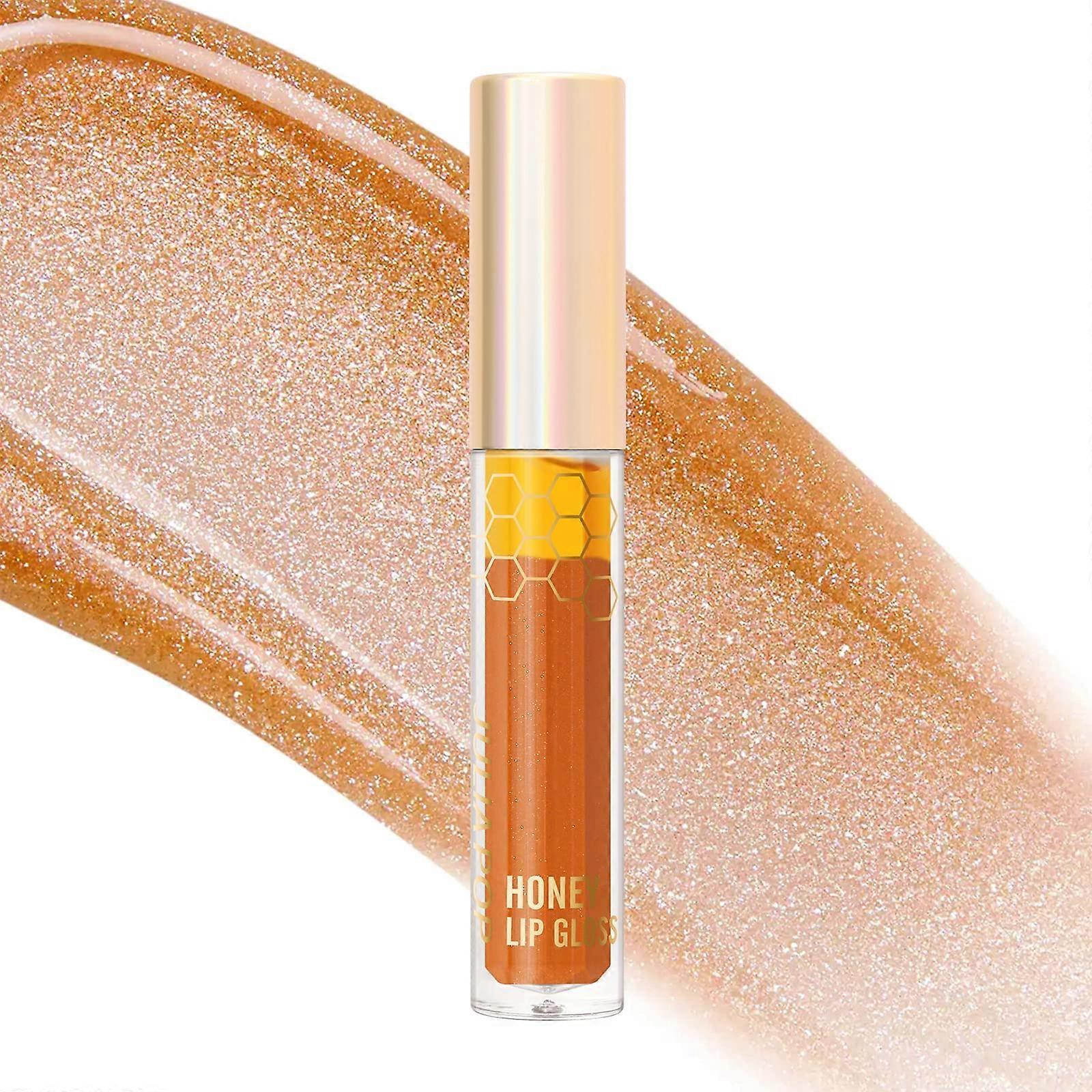 Moisturizing Lip Gloss with Deep Hydration and Subtle Plumping Effect, Lasting Tint 08# Orange