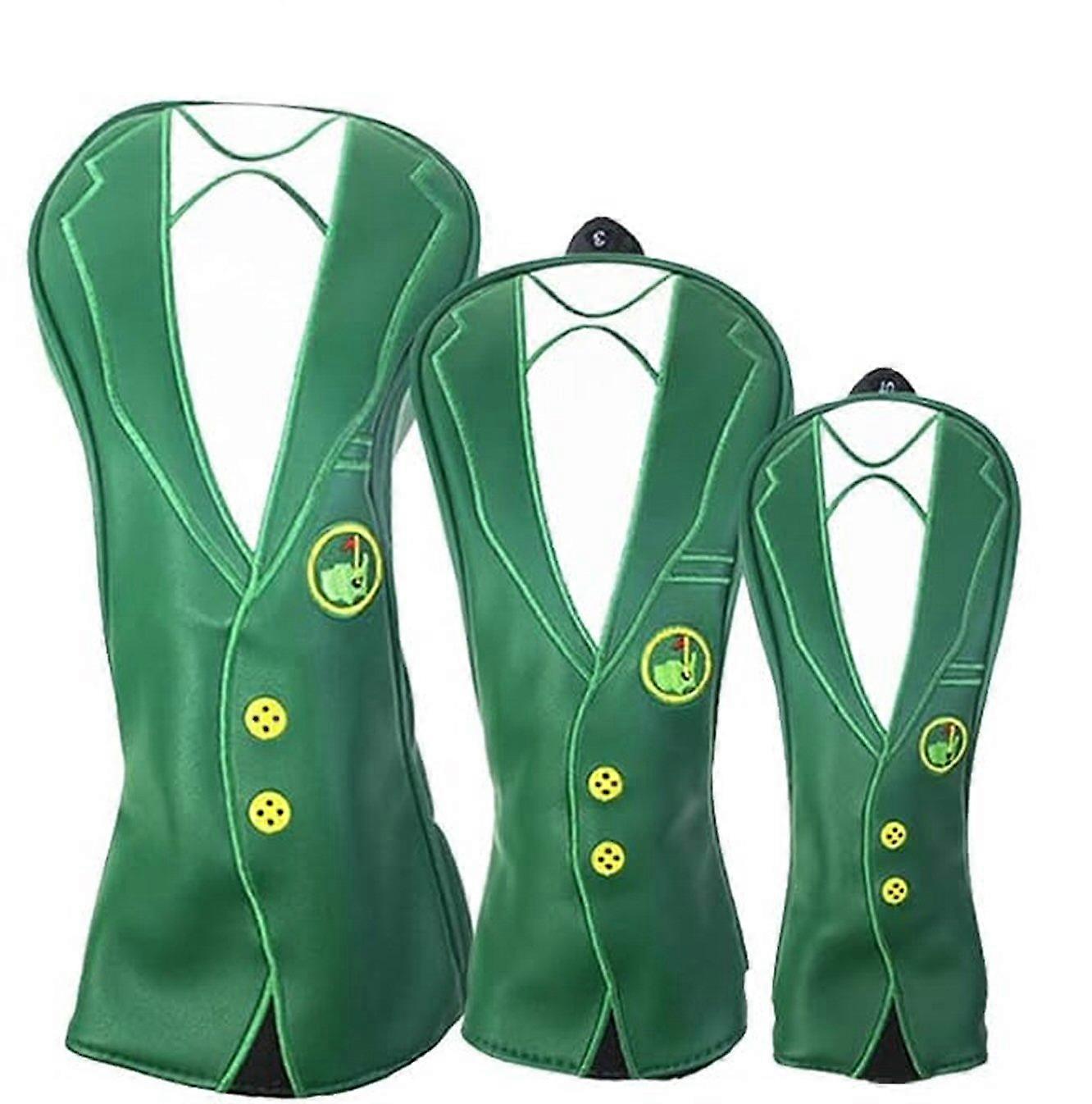 Green Jacket Design Driver #1 #3 #5 Headcovers 3Pcs
