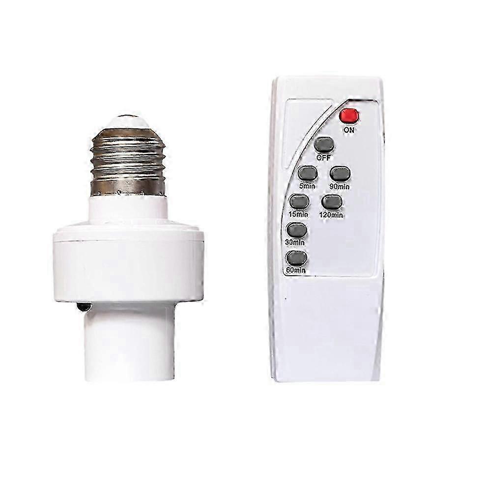 Remote Control Light Bulb Socket E27 Bulb Base Holder Timing Function Wireless Lamp Base Holder compatible with Closet Bedroom Attic