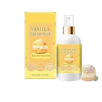 Vanilla Cream Puff Body Mist Long Lasting Non Greasy Milk Spray for Body and Hair Moisturizing Use