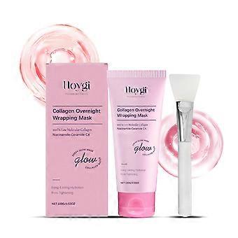 Collagen Peel-Off Face Mask with Brush  Hydrating, Brightening & Pore-Cleansing Overnight Mask
