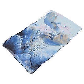 Elegante lichtgewicht sjaal met bloemen voor vrouwen - dunne satijnen sjaalomslagdoek voor bescherming tegen de zon, strand-, buiten- en avondevenementen