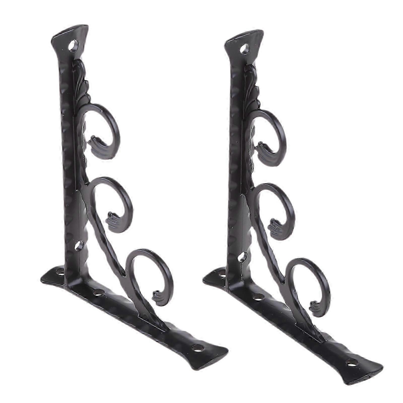 2 Pieces Triangular Shape Floating Shelf Brackets Invisible Shelf Support Right Angle Metal Wall Mounted Brackets  White small