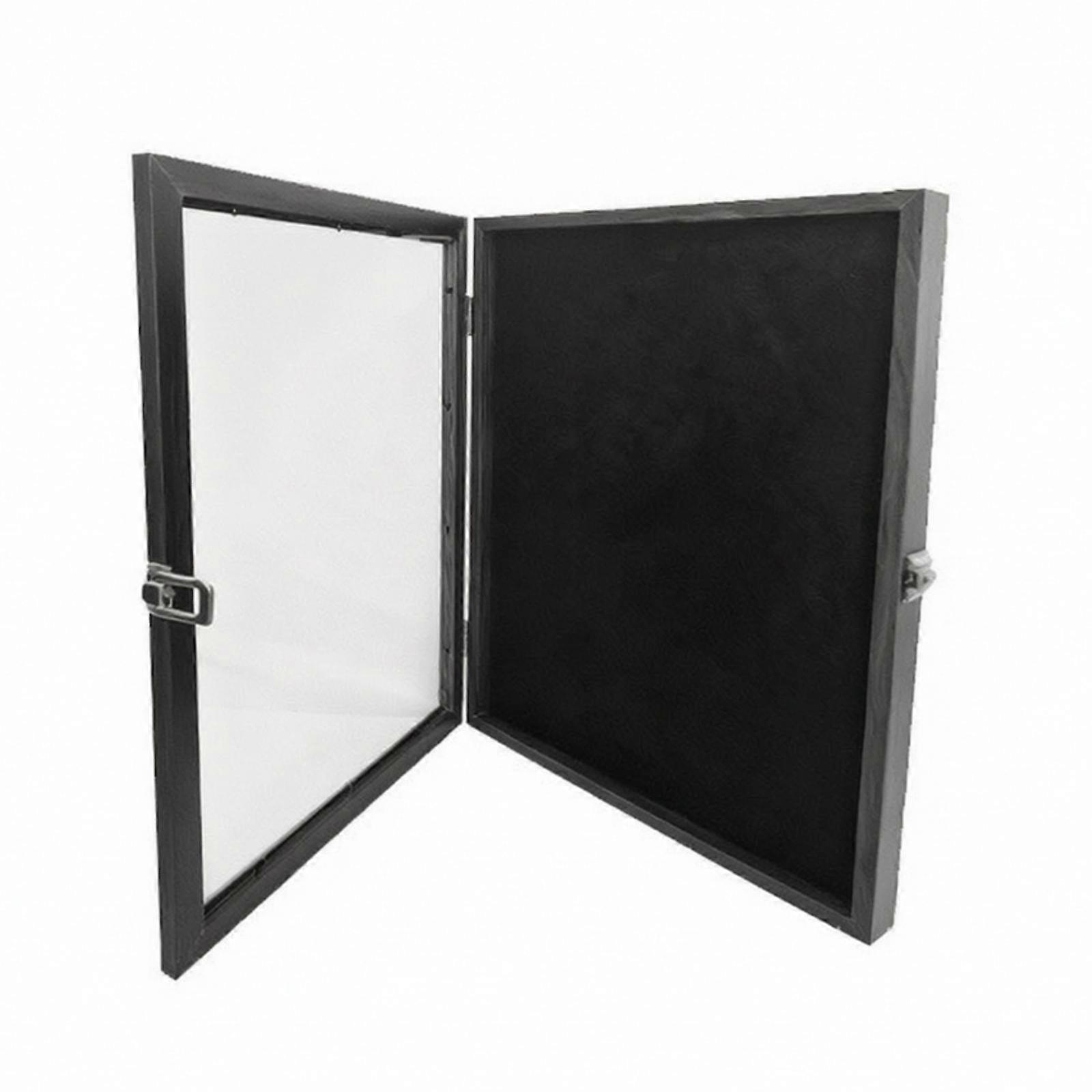 Display Frame with Hinged Door Wall-Mounted Shadow Box with Glass Front