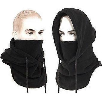 Multifunctional Fleece Face Mask Balaclava Hat (Black) compatible with Cold Weather Skiing Outdoor Motorcycle Mountain Camping Hiking Winter