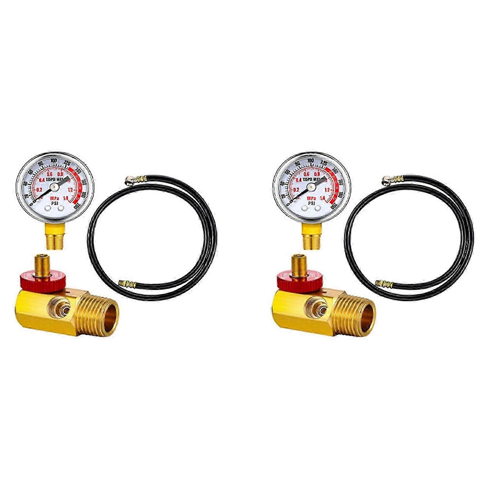 2X Air Tank Repair Kit Safety Valve, 0-200 PSI Pressure Gauge and 4 Feet Air Tank Hose Assembly Kit