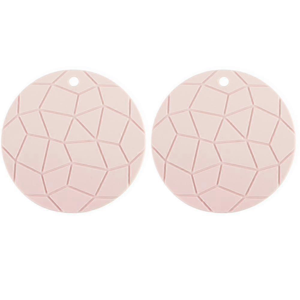 Geometric Gray Silicone Potholders,round Trivets,hot Pads,2pcs