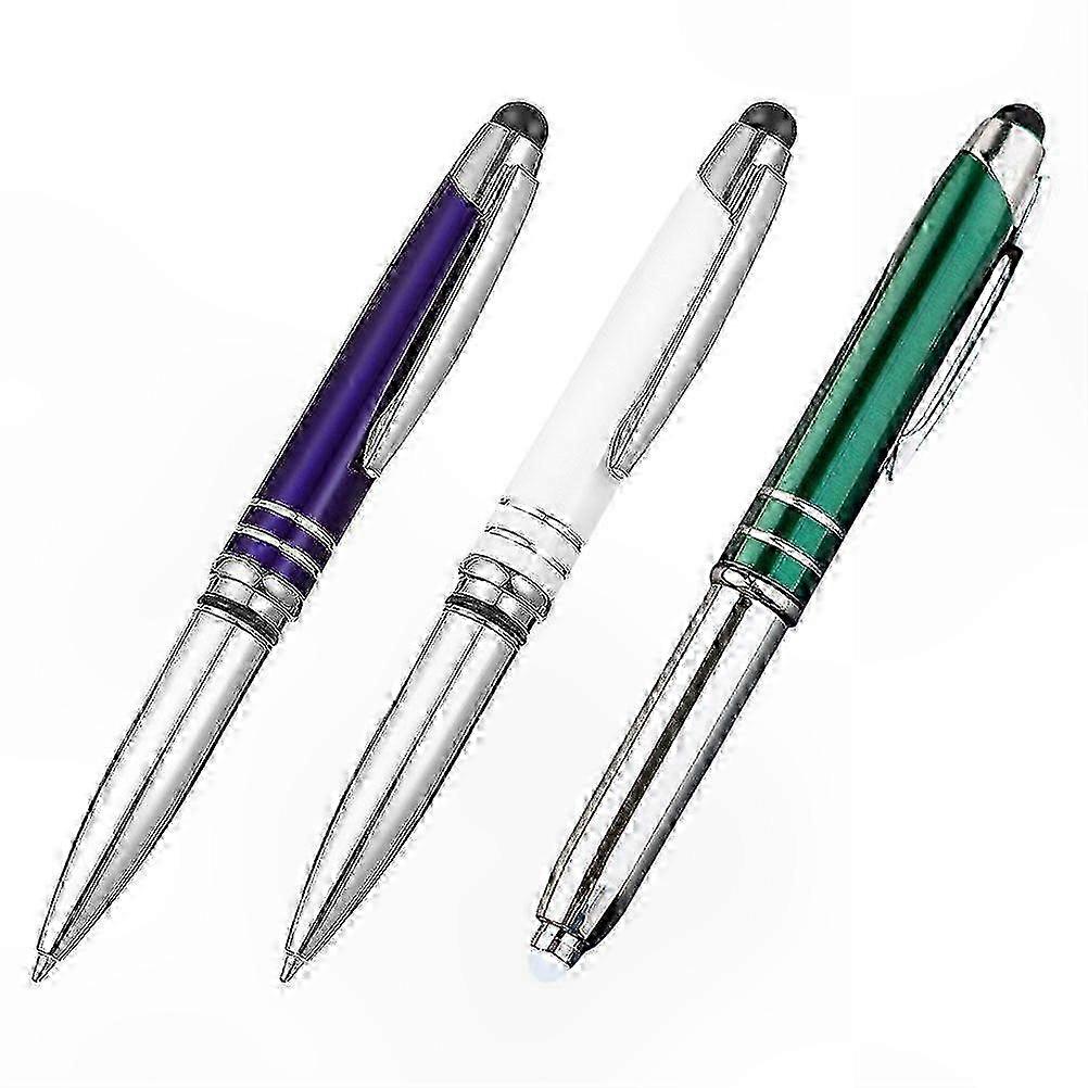 3-Pack LED Stylus Pens with Replaceable Tips for Touchscreen and Writing Use