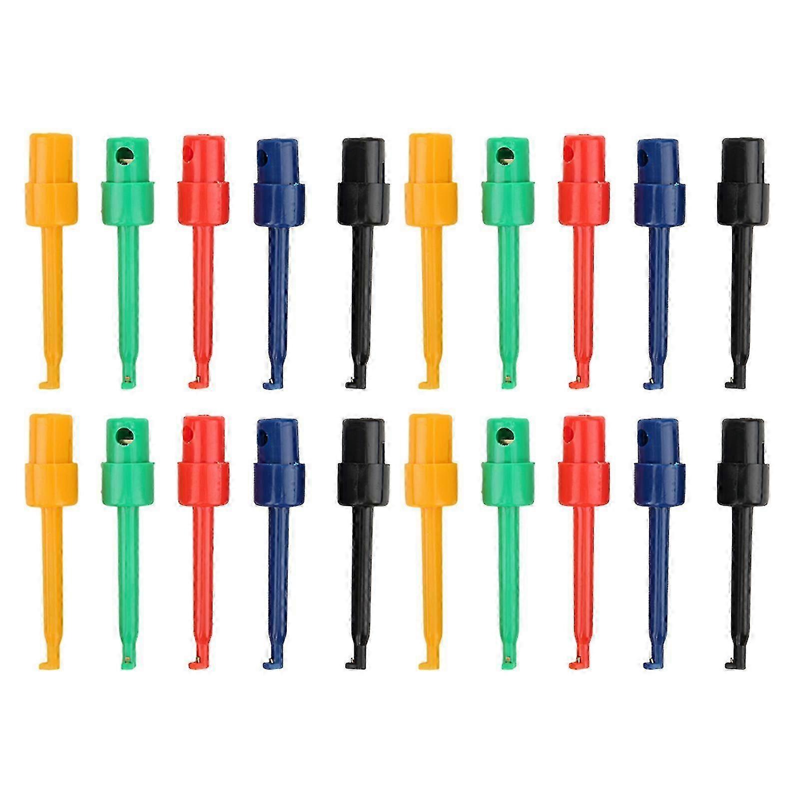 20Pcs Large Test Hook Clip Grabber Test Probe compatible with Electronic Testing Multimeter AccessoriesLarge Test HookEdition 0519