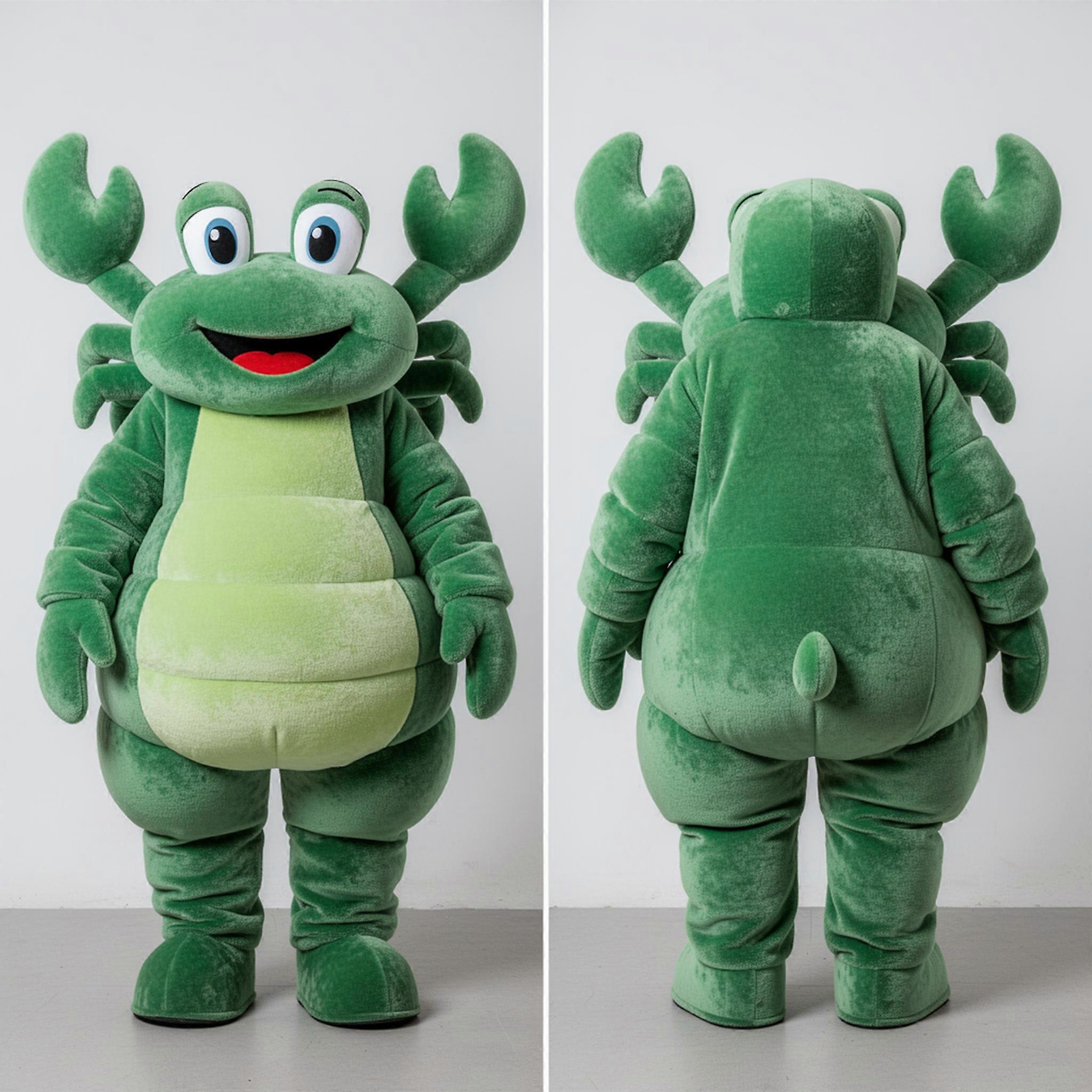 MASTICOT Emerald Green Broad Clawed Crab Mascot