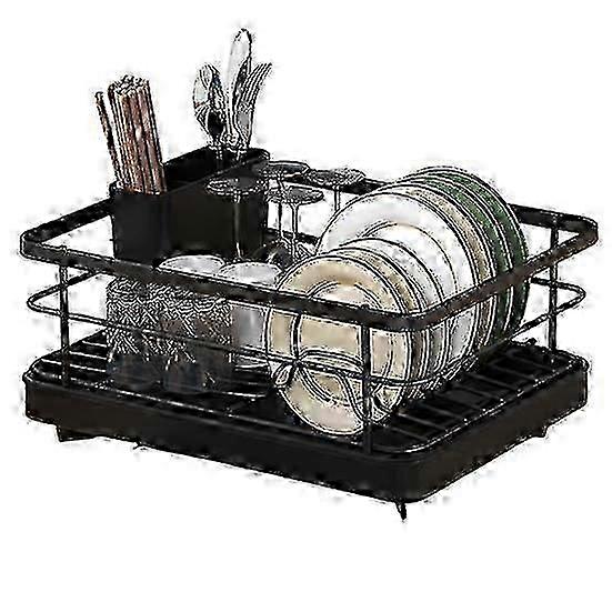 Auto-drain dish drying rack for kitchen with large capacity