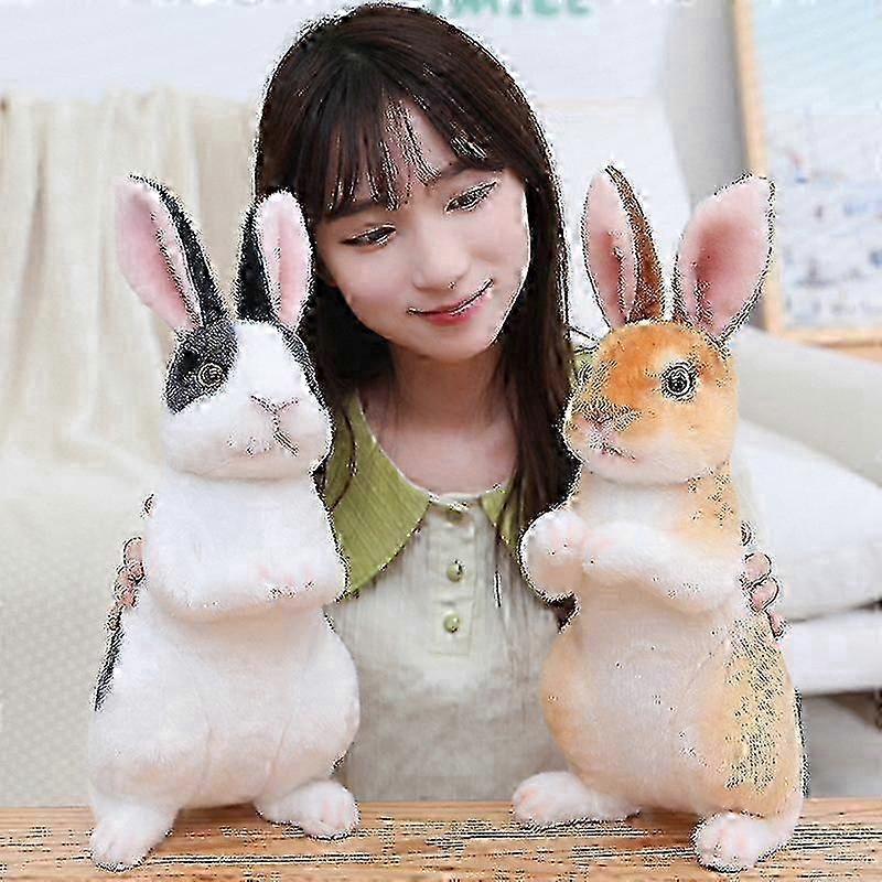 Plush Rabbit Toy Standing Grey