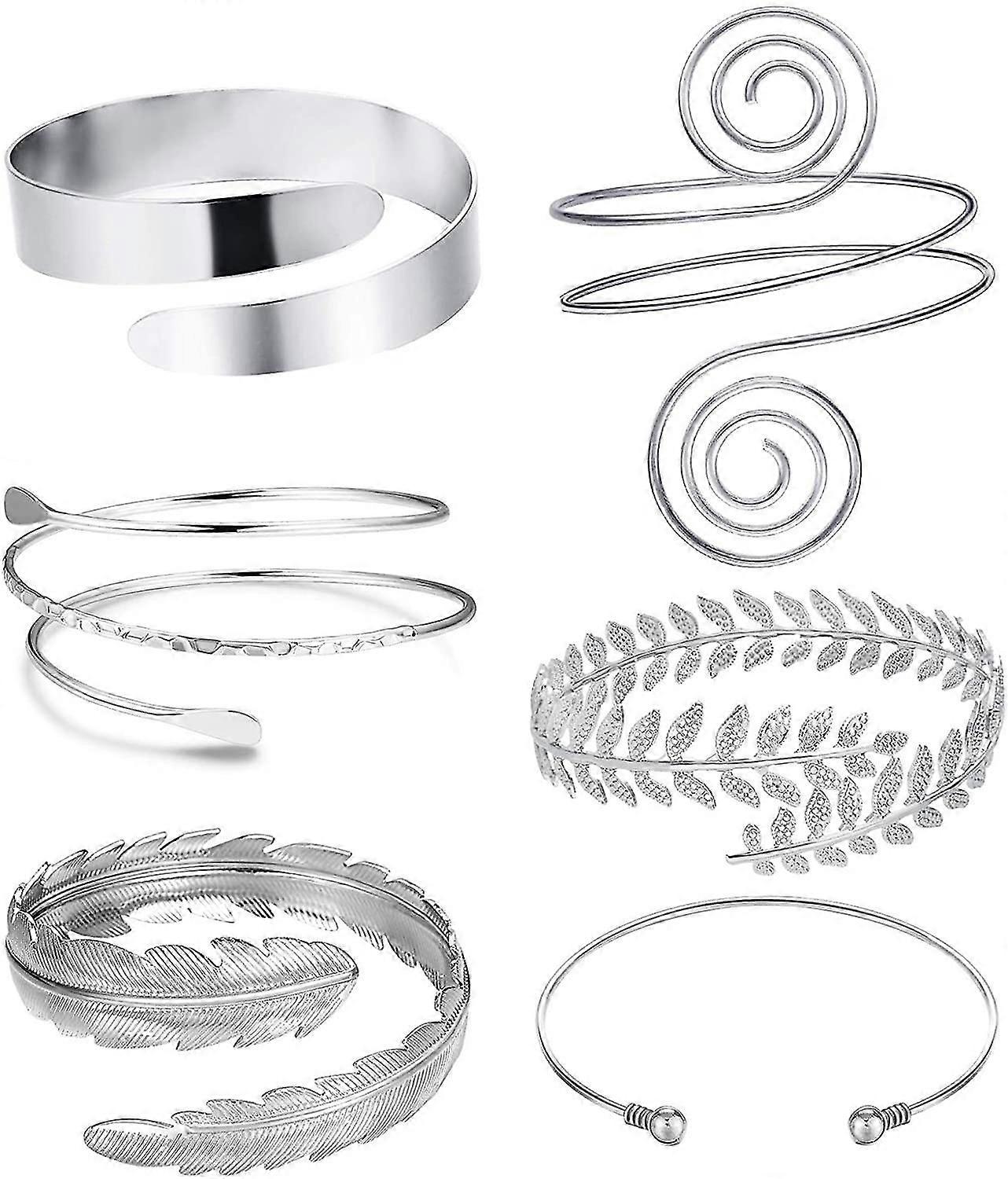 6 Pcs Arm Cuffs, Upper Arm With Cuff Bracelets,adjustable Armband Set