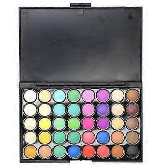 Lidschattenpalette mit 40 Farben, hochpigmentiertes, gepresstes Puder, mehrfarbiges Kosmetikset für den täglichen und professionellen Gebrauch, 15 x 10 cm