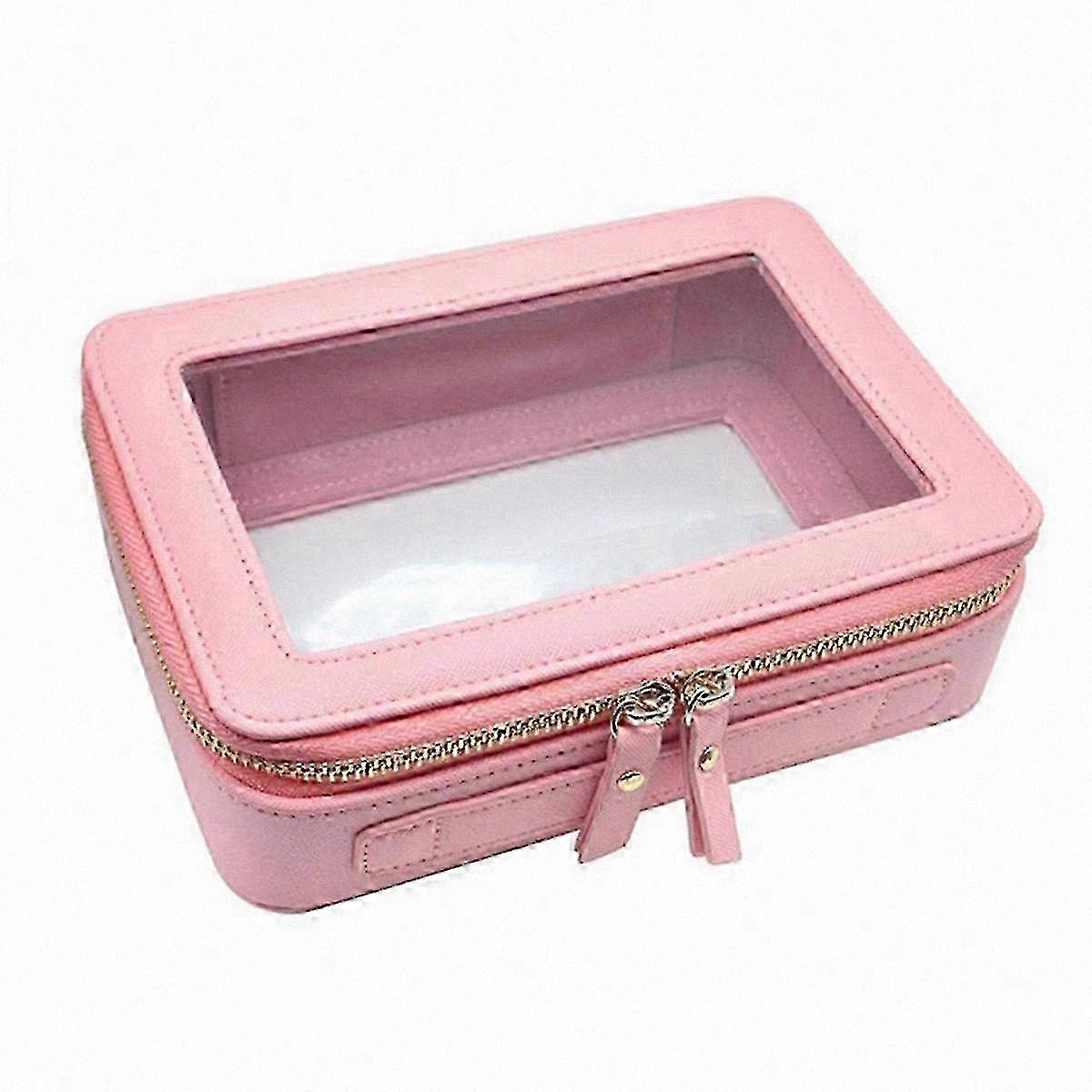 Square Transparent Zippered Makeup Storage Box