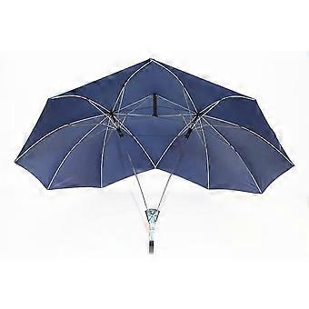 Large Windproof Umbrella for Rain with XL Waterproof Double Canopy and Long Handle for Two Person Travel – Blue
