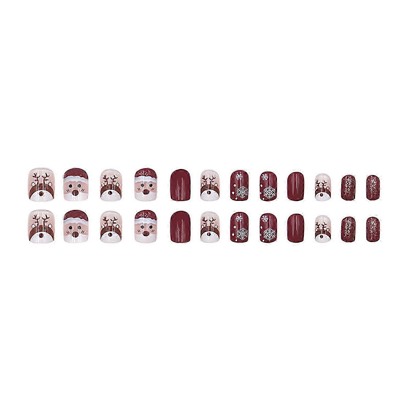 Square Red Extra Short Press On Nails
