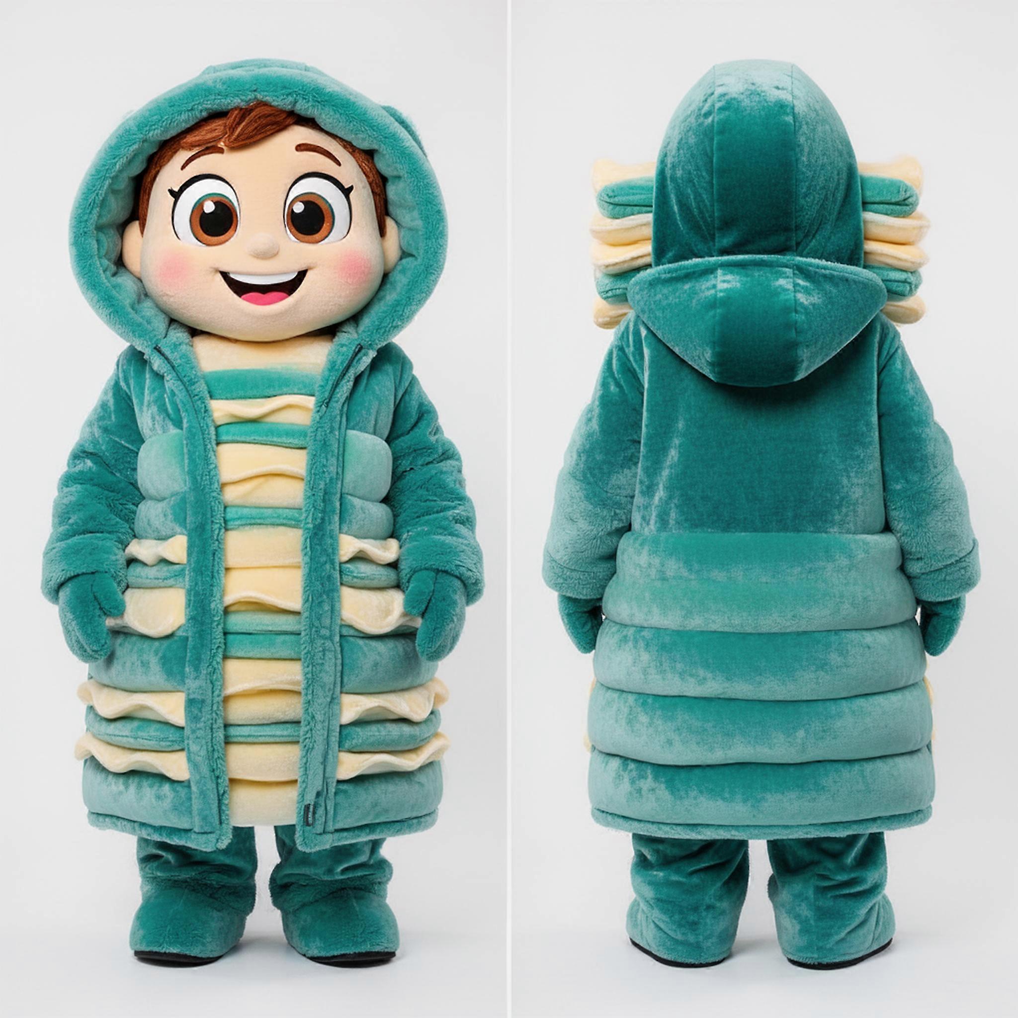 MASTICOT Teal Layered Lasagna Mascot