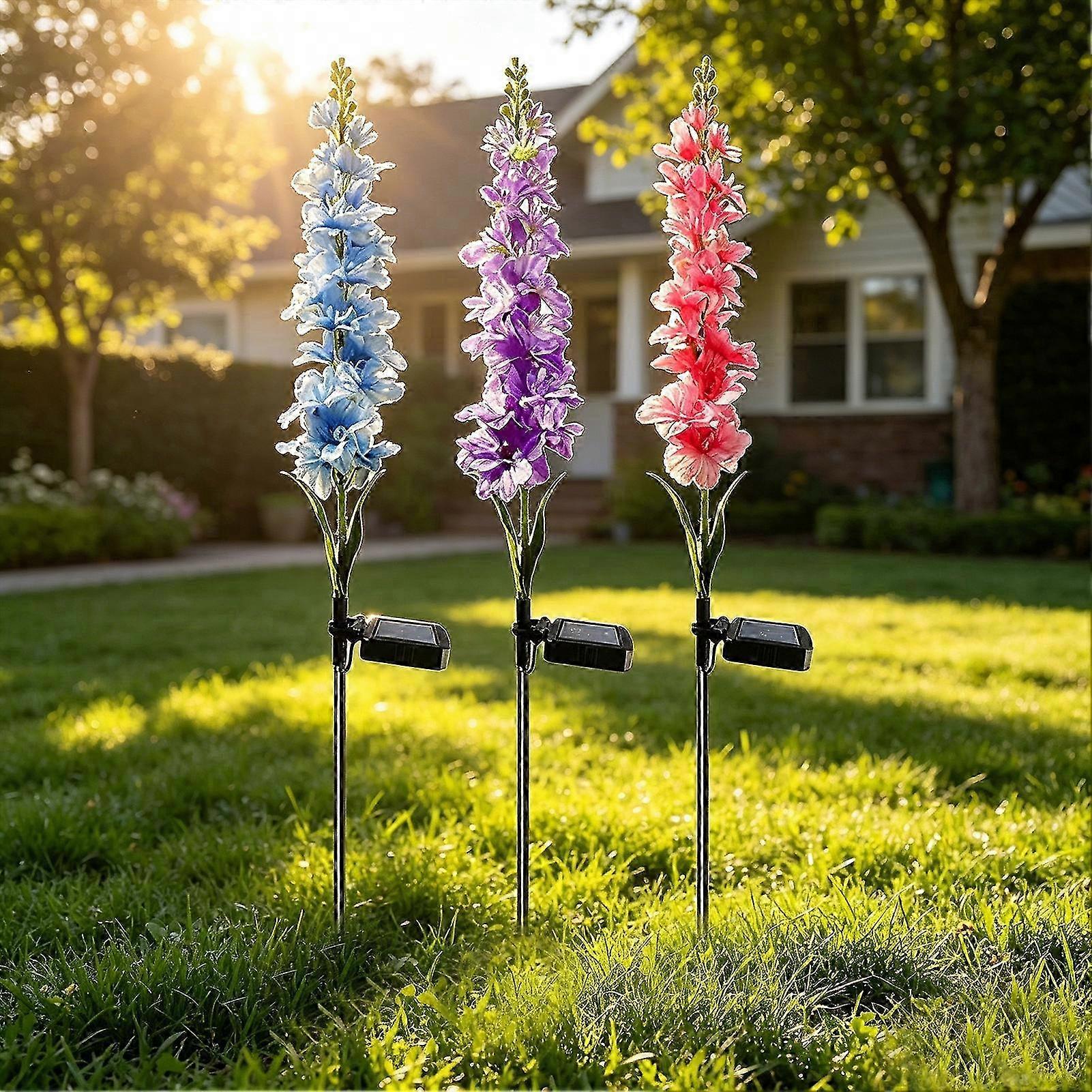 Warm Glow Solar Delphinium Light