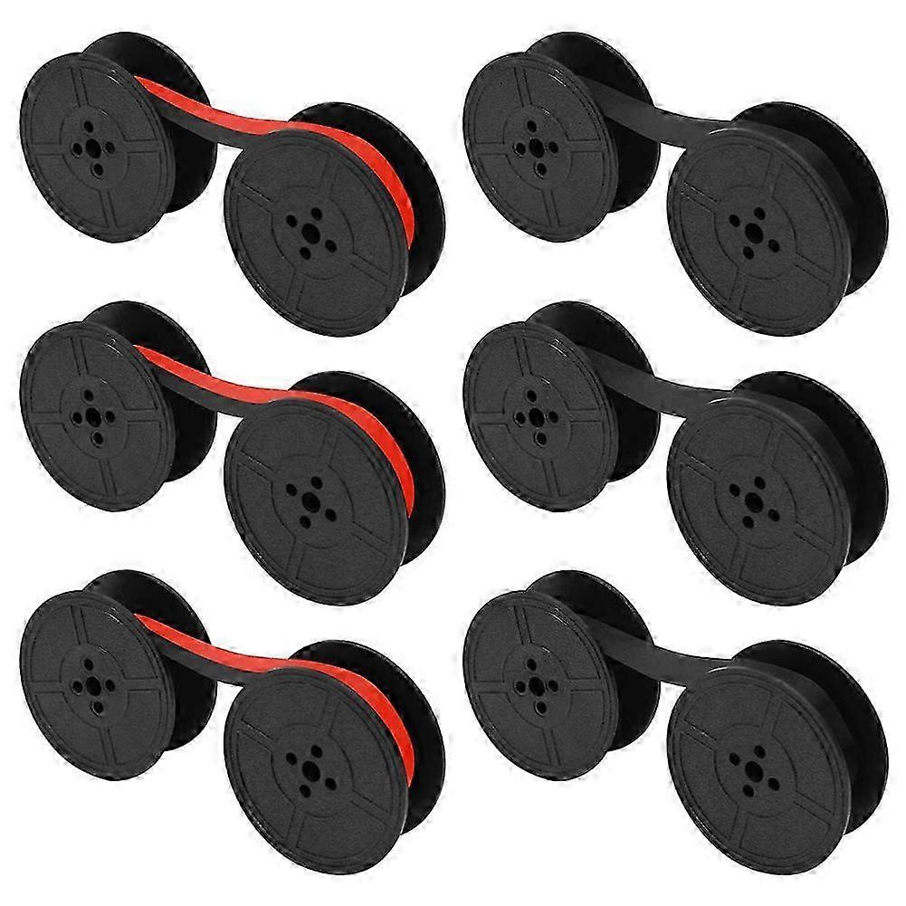 6Pcs Standard Twin Spool Typewriter Ribbon Set