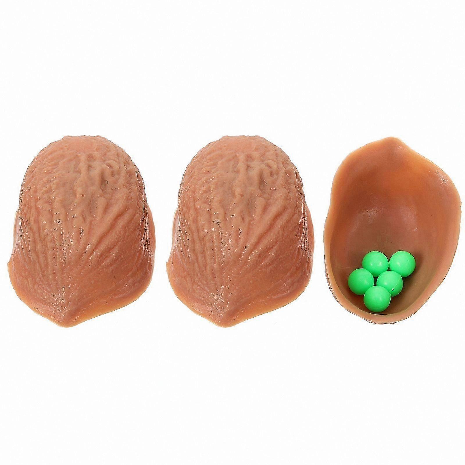 Walnut Shell and Ball Trick Set with 3 Shells and 5 Balls for Fun Magic Performance