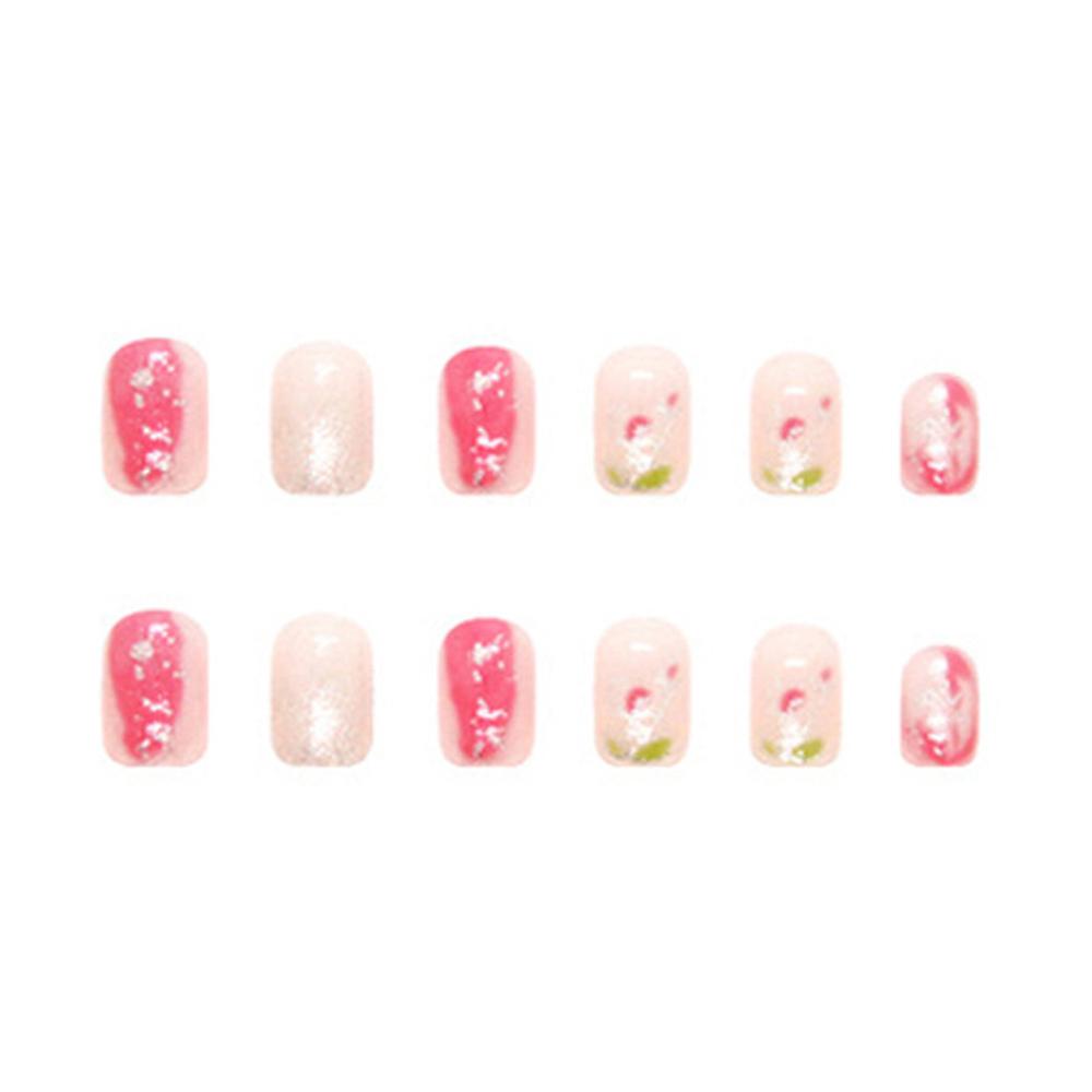 Elegant Pink Artificial Nails Sweet & Charming Reusable False Nails