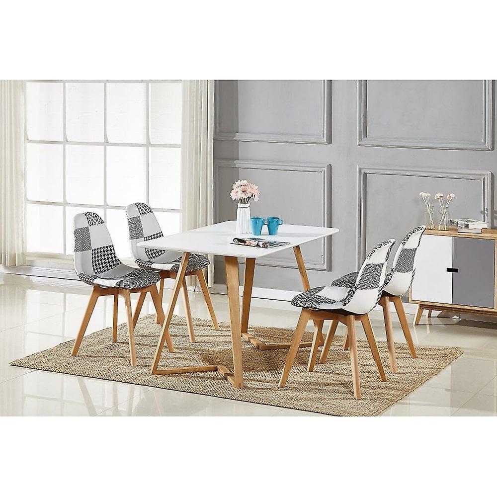 Chrono Patchwork Dallas Dining Set - A Table & 4 Chairs