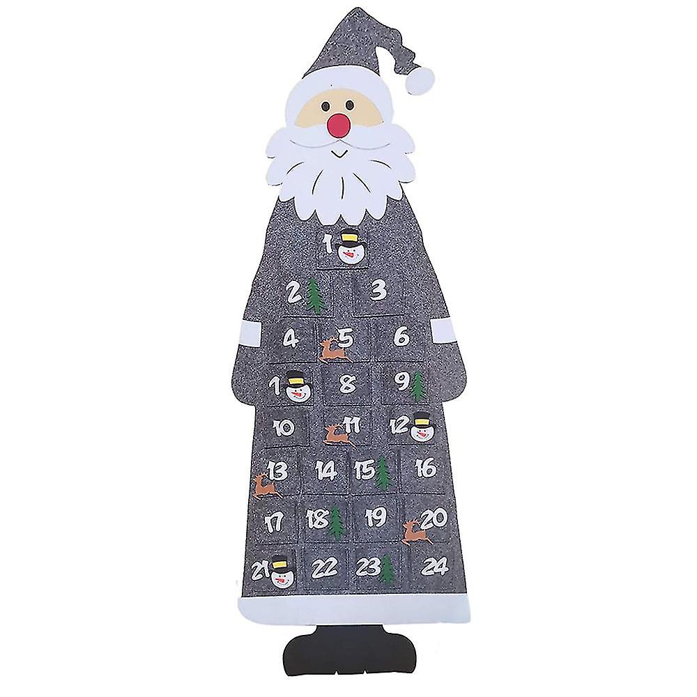 Christmas Advent Calendar, Felt Santa Advent Calendar With 24 Pockets, For Xmas Home Decor & Gift
