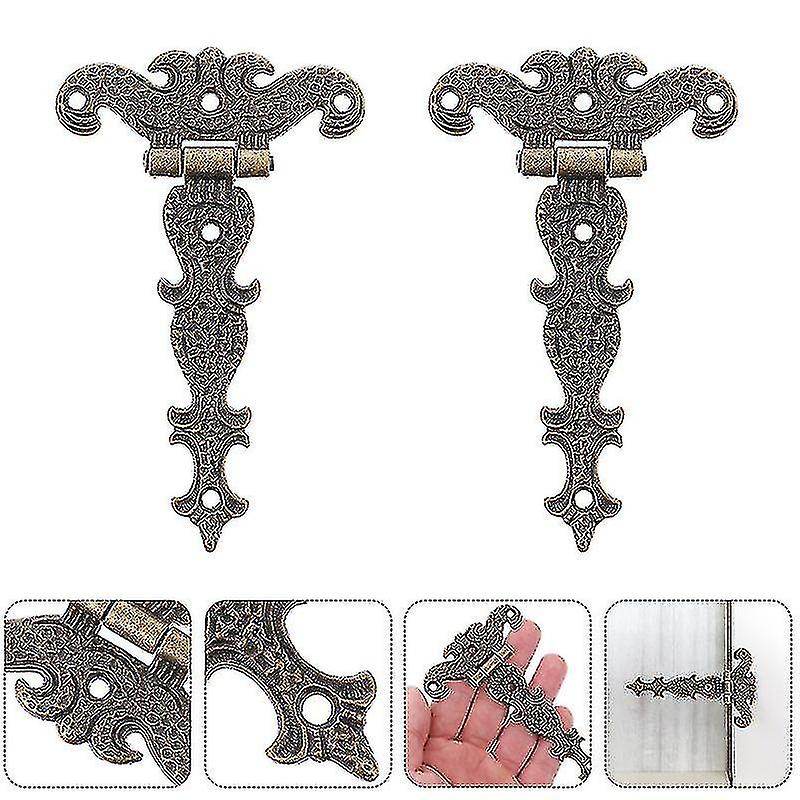 Vintage Hinges Rustproof Zinc Alloy Light Duty Shed Hinge Gate Strap Hinge(4 Pcs, Bronzed)