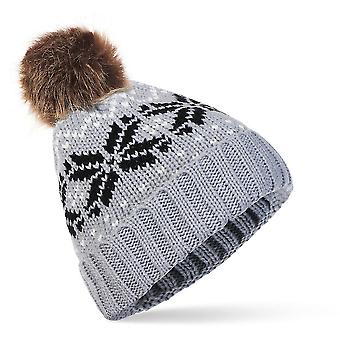 Christmas Knitted Beanie Hat Skullies With Soft Lightweight Snowflake Headcovers For Birthday