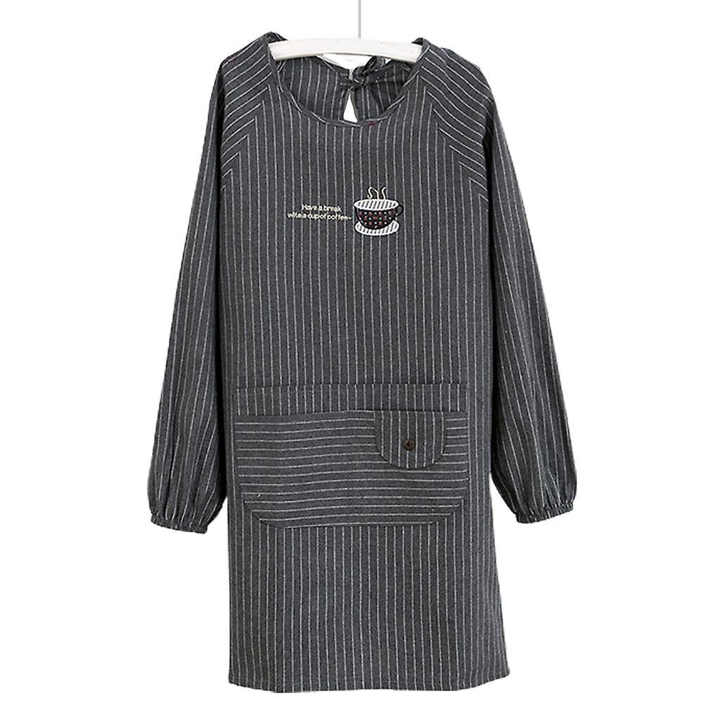 Multifunction Chef Apron Long-Sleeved Kitchen Aprons with Pockets for Unisex